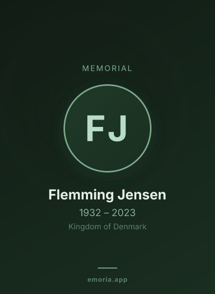 Memorial portrait of Flemming Jensen