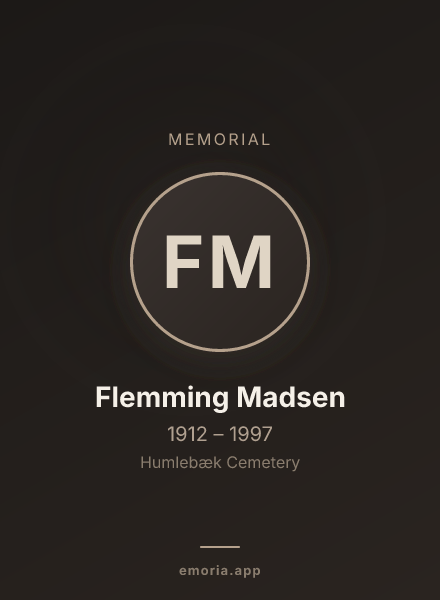 Memorial portrait of Flemming Madsen