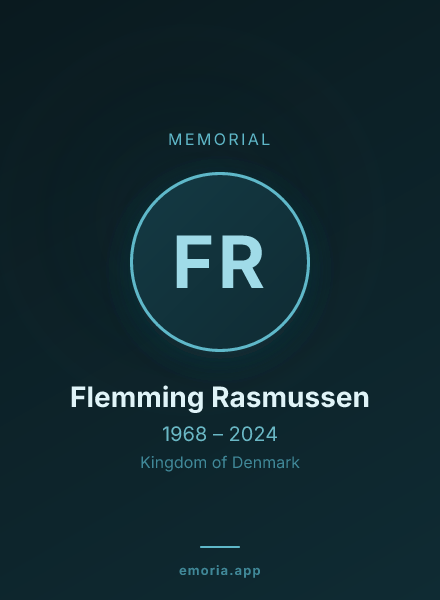 Memorial portrait of Flemming Rasmussen