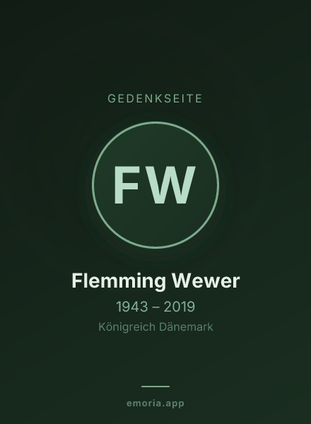 Gedenkportrait von Flemming Wewer