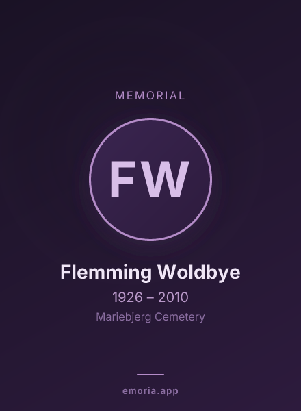 Memorial portrait of Flemming Woldbye
