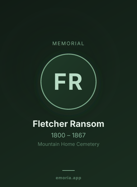 Memorial portrait of Fletcher Ransom