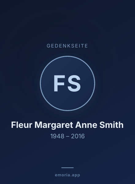 Gedenkportrait von Fleur Margaret Anne Smith