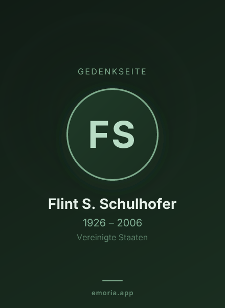 Gedenkportrait von Flint S. Schulhofer