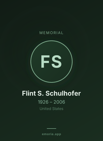 Memorial portrait of Flint S. Schulhofer