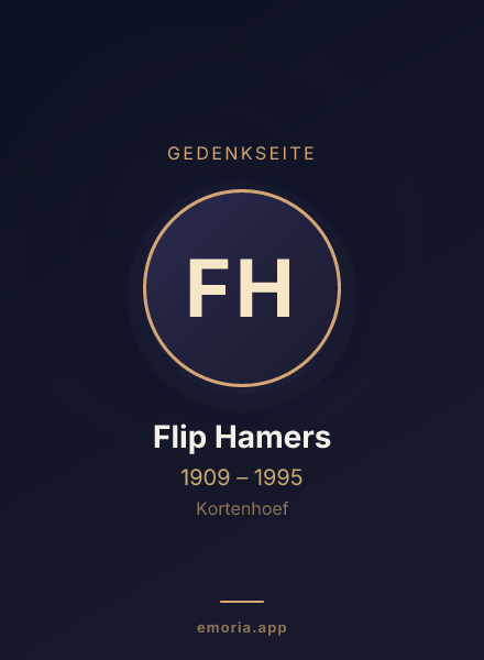 Gedenkportrait von Flip Hamers