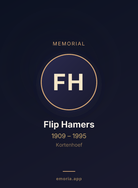 Memorial portrait of Flip Hamers