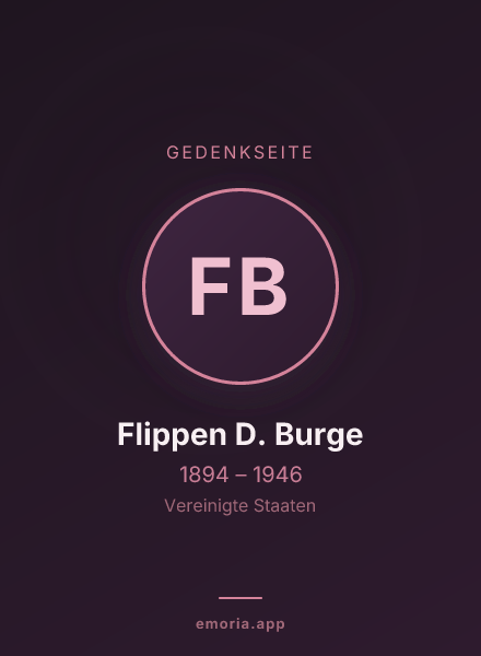 Gedenkportrait von Flippen D. Burge