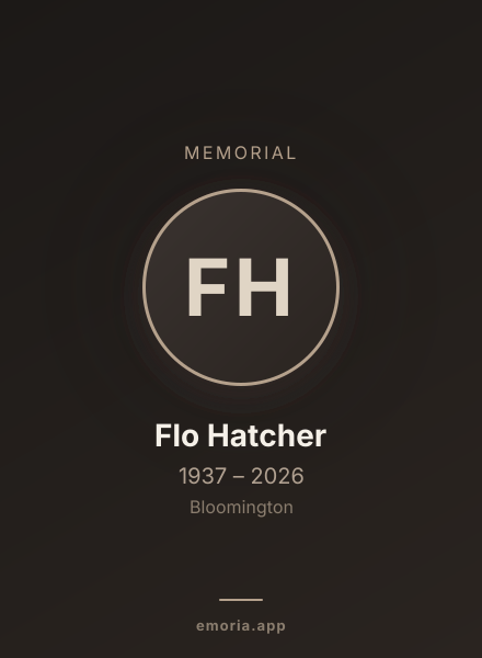 Memorial portrait of Flo Hatcher