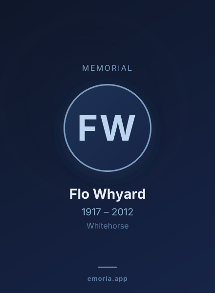Memorial portrait of Flo Whyard