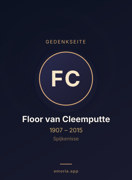 Gedenkportrait von Floor van Cleemputte