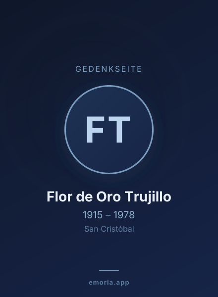 Gedenkportrait von Flor de Oro Trujillo