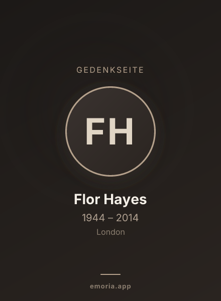 Gedenkportrait von Flor Hayes