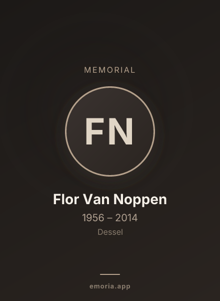 Memorial portrait of Flor Van Noppen
