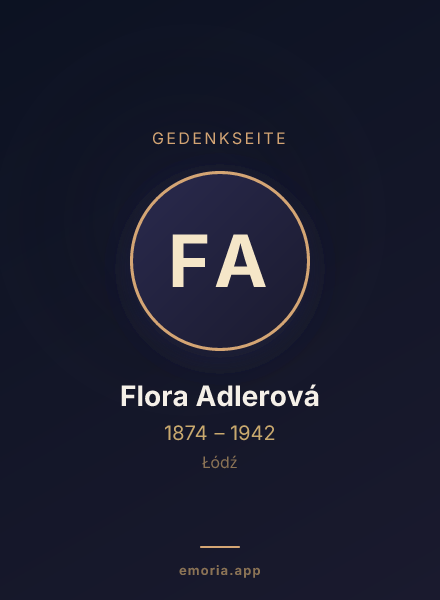 Gedenkportrait von Flora Adlerová