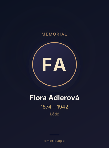 Memorial portrait of Flora Adlerová