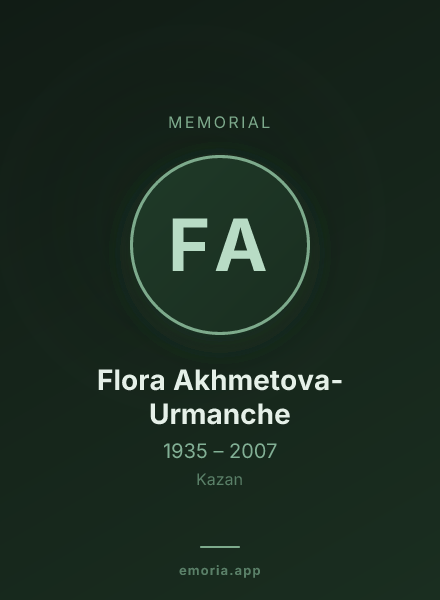 Memorial portrait of Flora Akhmetova-Urmanche