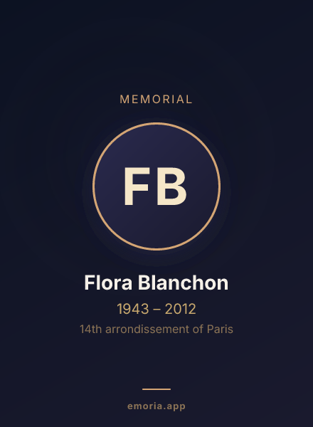 Memorial portrait of Flora Blanchon