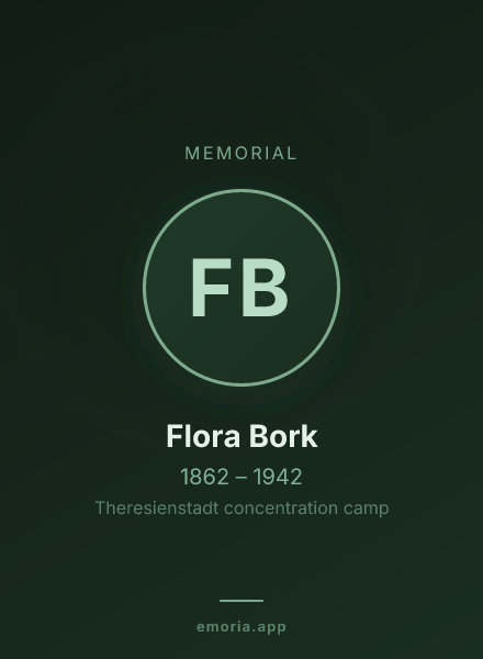 Memorial portrait of Flora Bork
