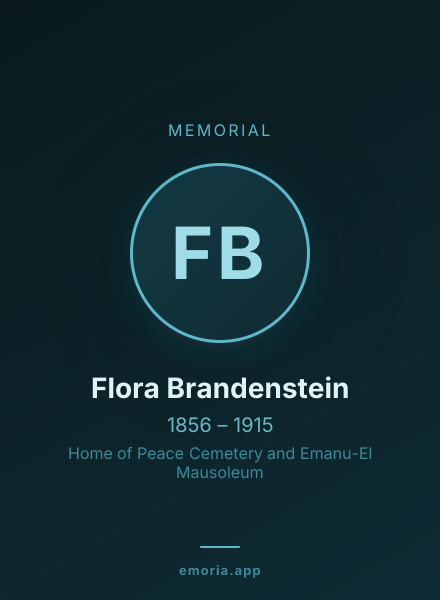 Memorial portrait of Flora Brandenstein