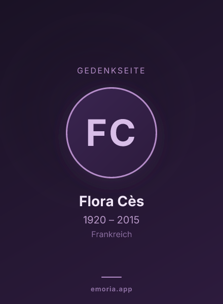 Gedenkportrait von Flora Cès