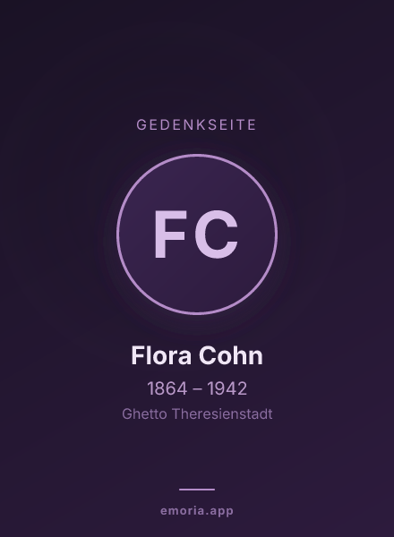 Gedenkportrait von Flora Cohn