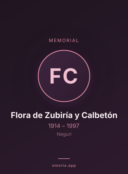 Memorial portrait of Flora de Zubiría y Calbetón