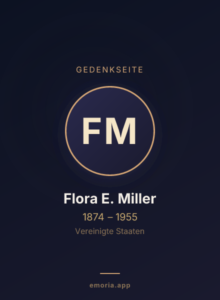 Gedenkportrait von Flora E. Miller