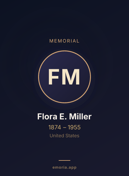 Memorial portrait of Flora E. Miller