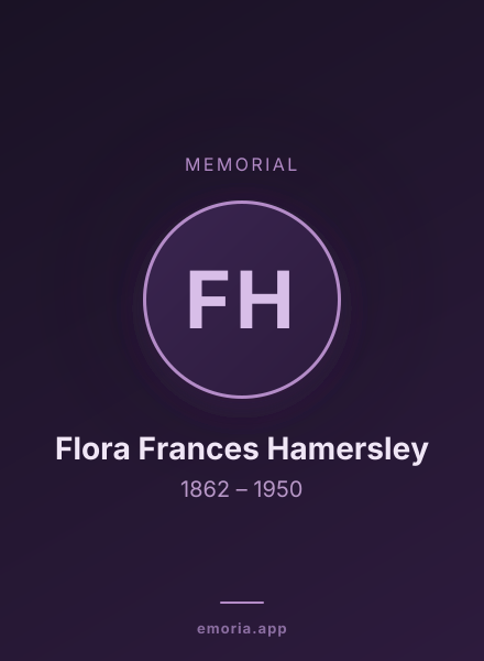 Memorial portrait of Flora Frances Hamersley