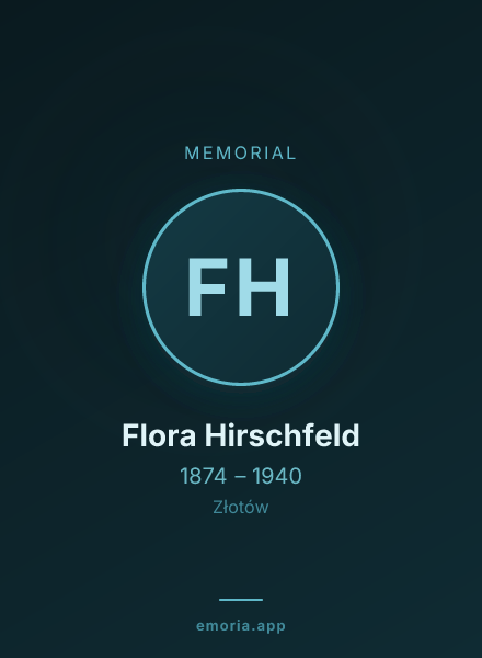 Memorial portrait of Flora Hirschfeld