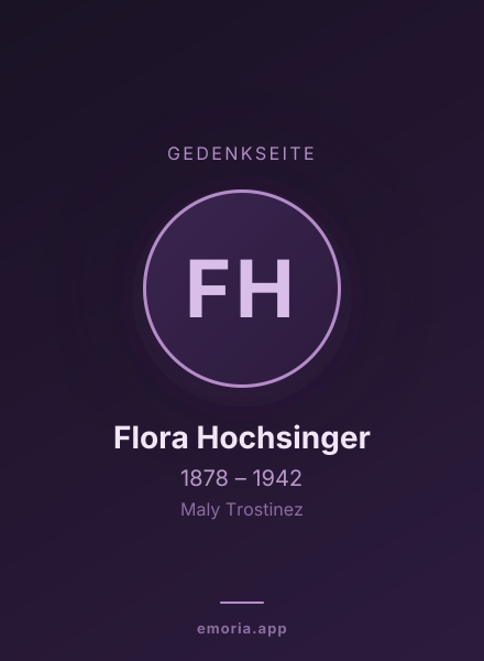 Gedenkportrait von Flora Hochsinger