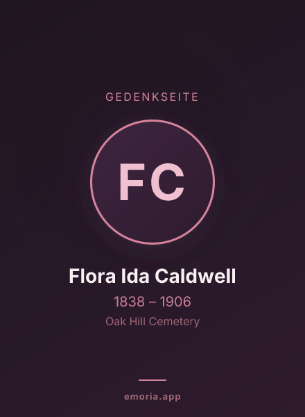 Gedenkportrait von Flora Ida Caldwell
