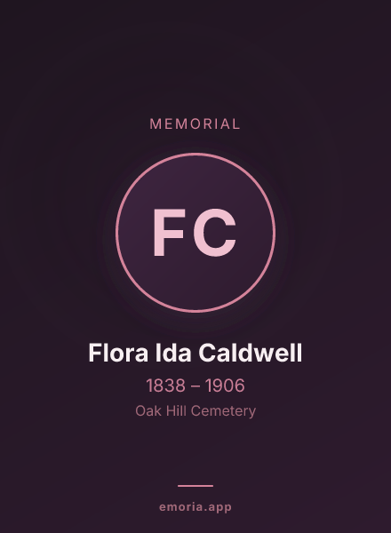 Memorial portrait of Flora Ida Caldwell