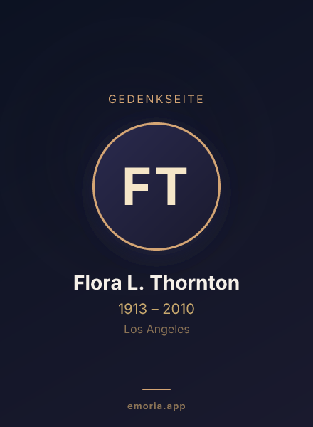 Gedenkportrait von Flora L. Thornton