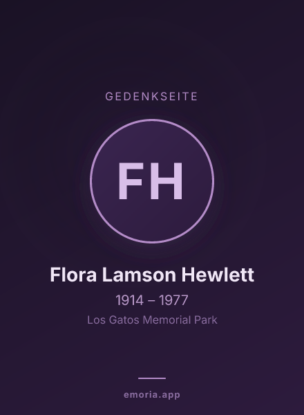 Gedenkportrait von Flora Lamson Hewlett