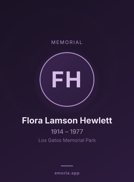 Memorial portrait of Flora Lamson Hewlett