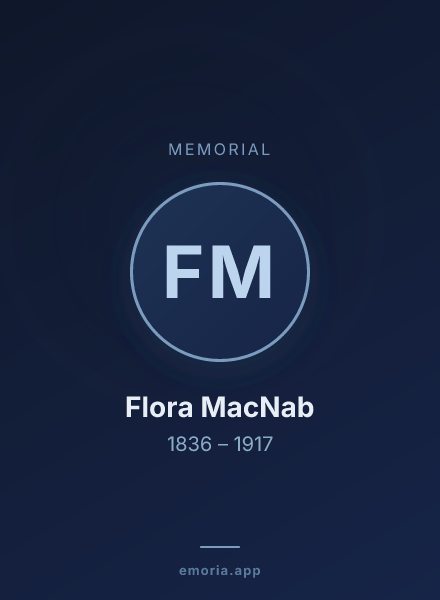 Memorial portrait of Flora MacNab