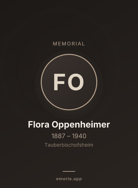 Memorial portrait of Flora Oppenheimer