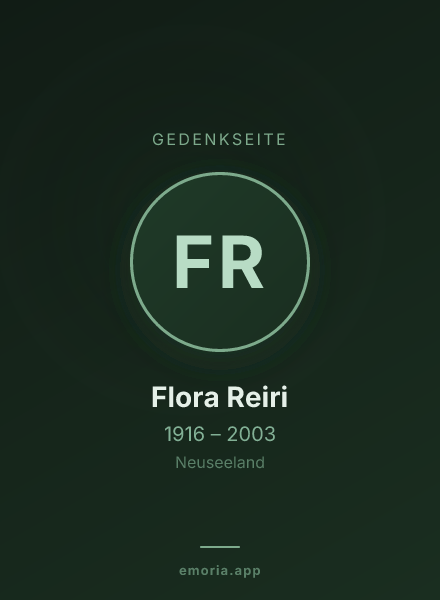 Gedenkportrait von Flora Reiri