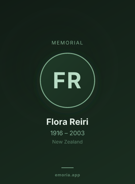 Memorial portrait of Flora Reiri