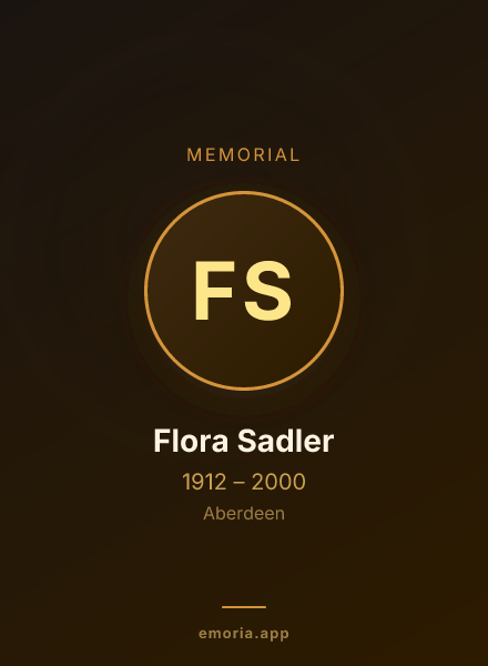 Memorial portrait of Flora Sadler