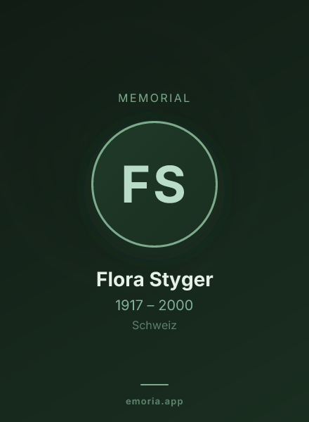 Memorial portrait of Flora Styger