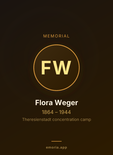 Memorial portrait of Flora Weger