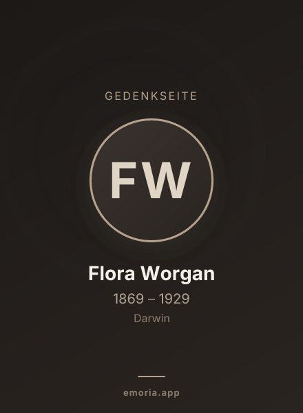 Gedenkportrait von Flora Worgan
