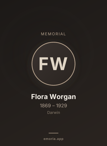 Memorial portrait of Flora Worgan