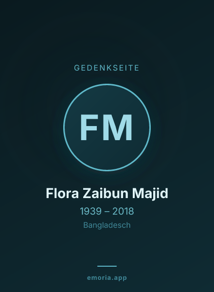 Gedenkportrait von Flora Zaibun Majid