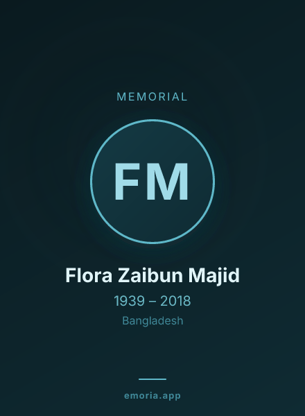 Memorial portrait of Flora Zaibun Majid