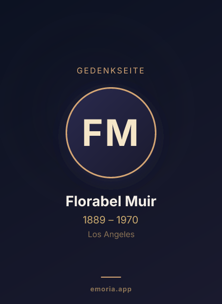 Gedenkportrait von Florabel Muir