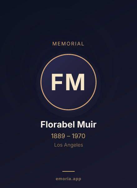 Memorial portrait of Florabel Muir